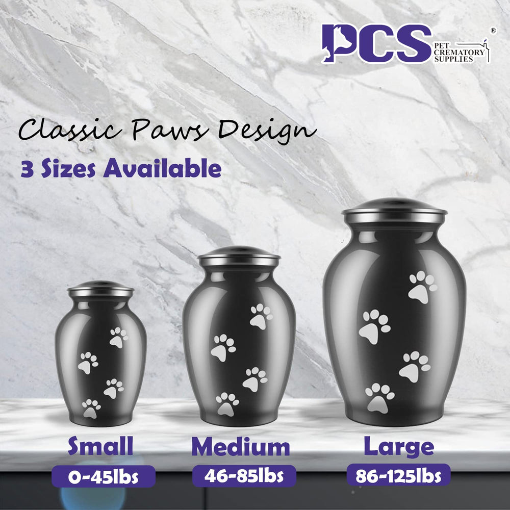 PCS urn arrives with velvet bag for elegant presentation.