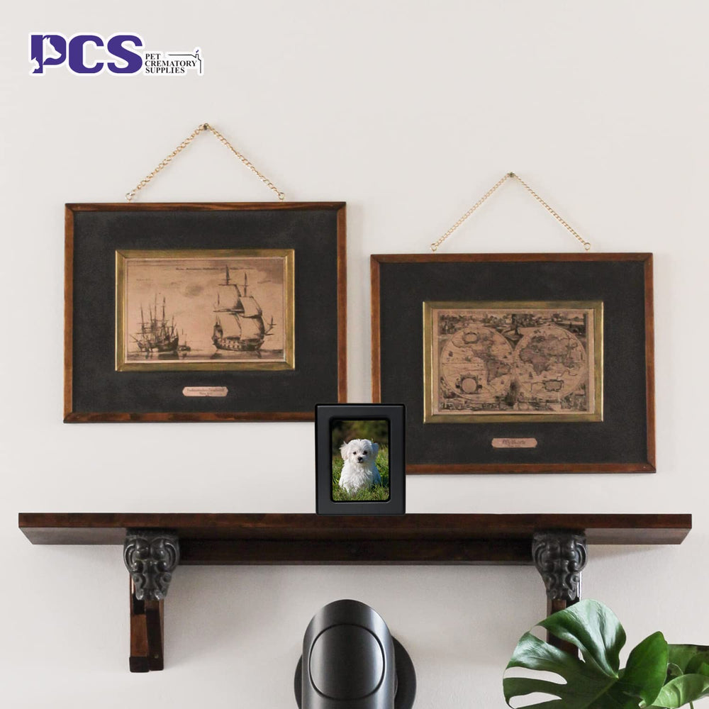 PCS PET CREMATORY SUPPLIES small black urn designed for everyday remembrance.