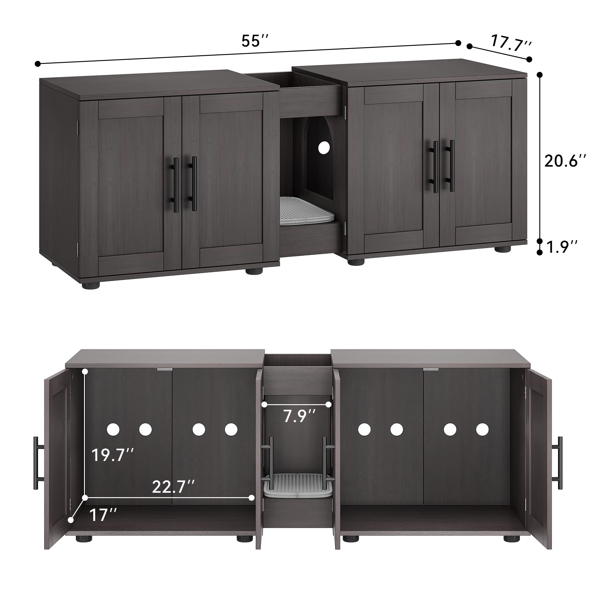 PeakPursuit 55-inch enclosure barn door demonstrates privacy and odor containment for calm use