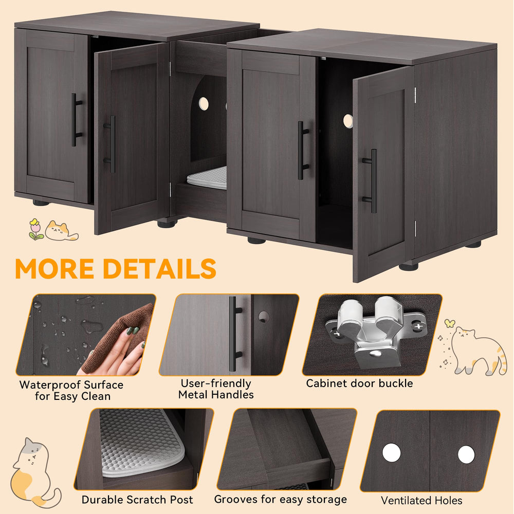 PeakPursuit hidden litter box washroom inside shows discreet access for cats