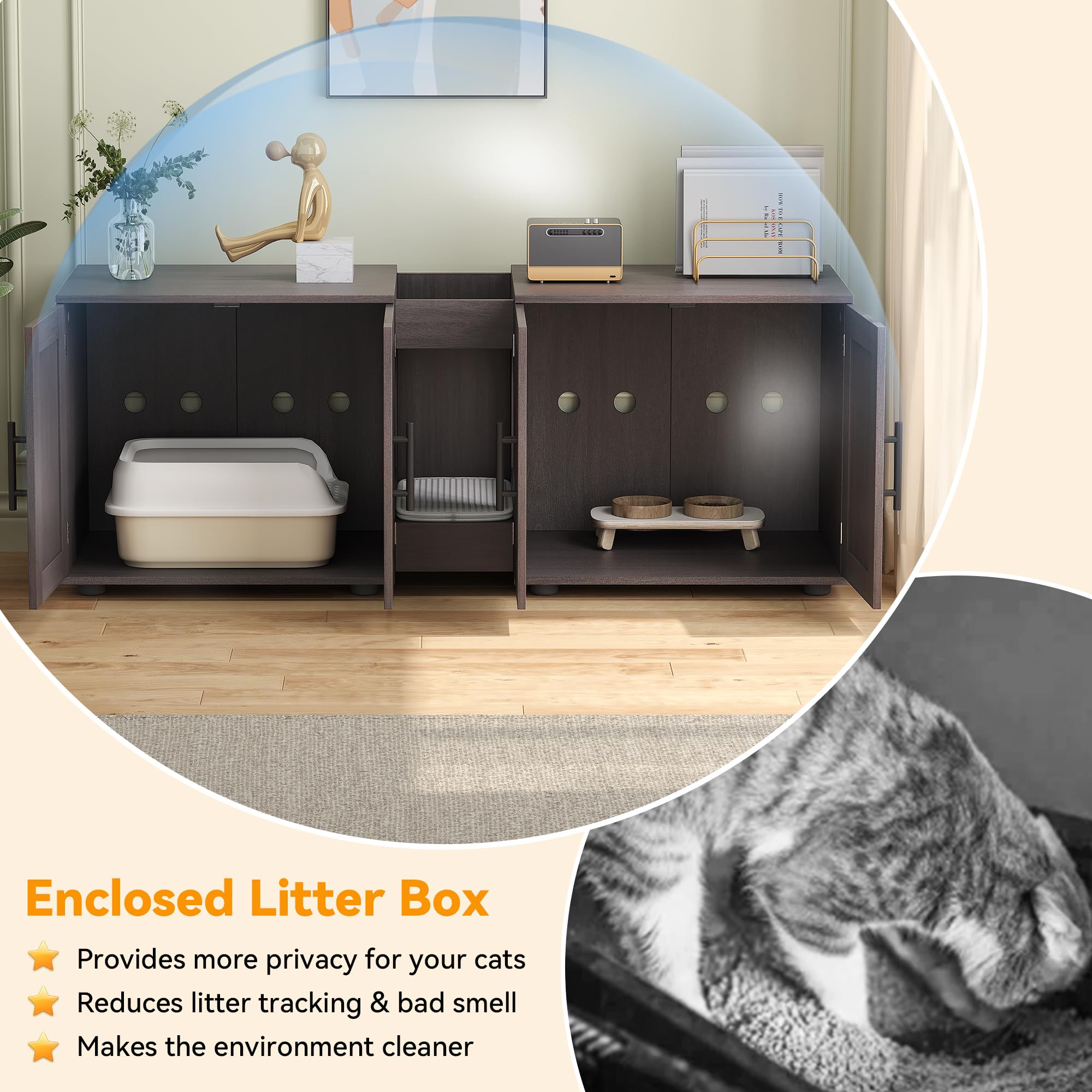 PeakPursuit ventilation slots ensure air flow while preserving private litter area