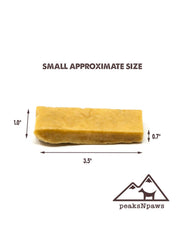 peaksnpaws Yak Cheese dog chews dog chewing action demonstrates mess-free entertainment.