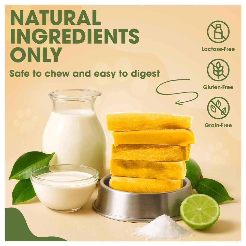 peaksnpaws Yak Cheese dog chews nutrition facts show high protein and calcium.