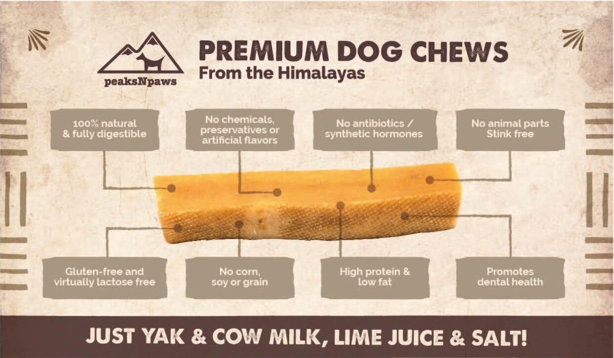 peaksNpaws yak cheese dog treats digestibility for gentle digestion