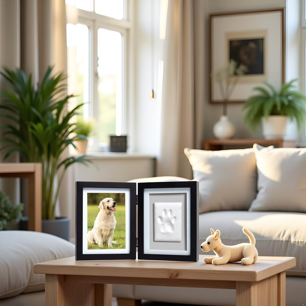 Pearhead 4x6 photo slot aligns with paw print for balance.