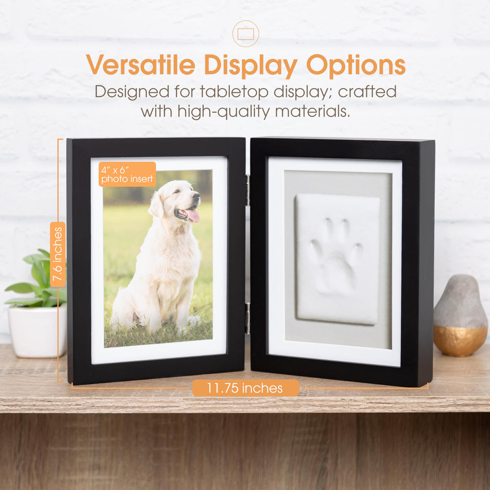 Pearhead black wooden frame with glass panels for a lasting keepsake.