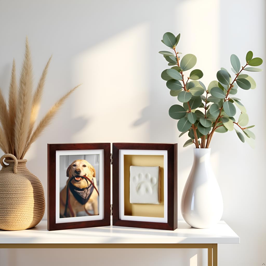 Pearhead paw print keepsake on a shelf preserves daily memories