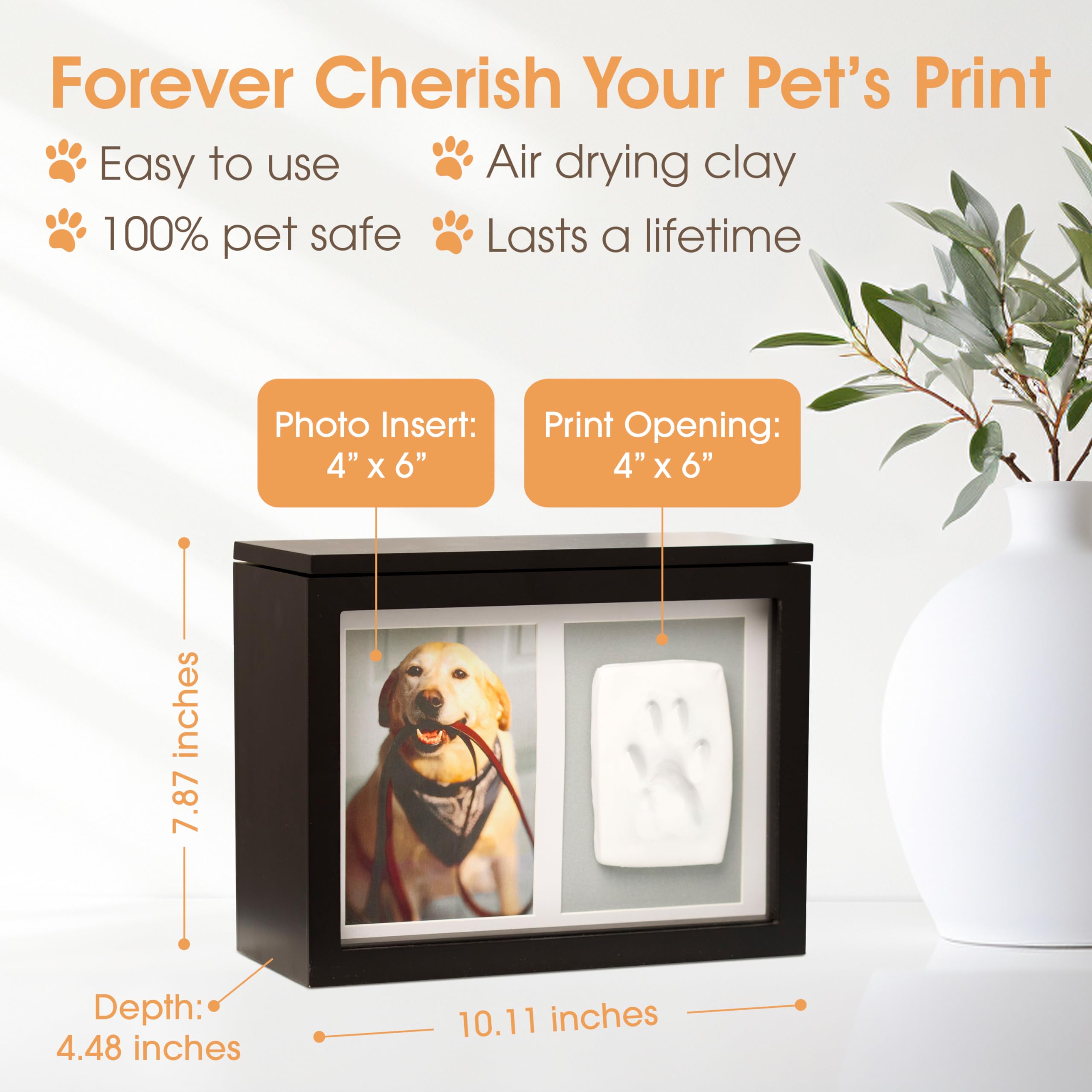 Pearhead paw print kit with pet-safe clay for easy impressions.