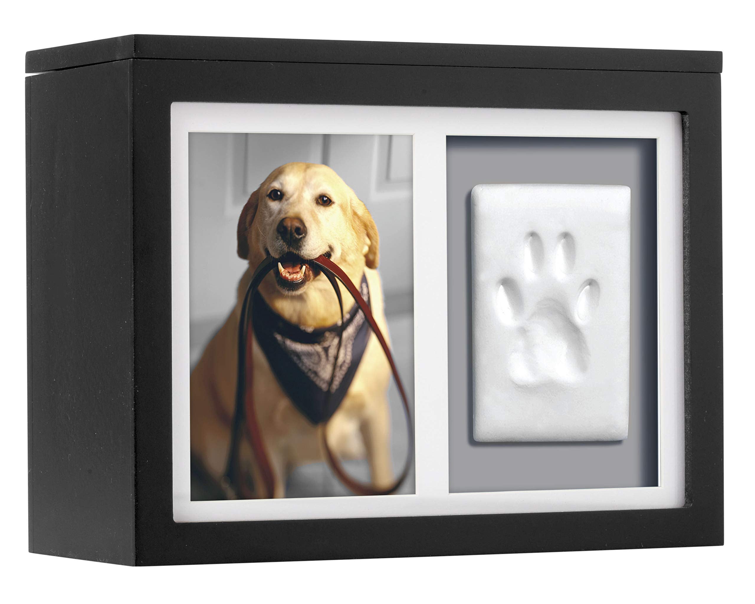 Pearhead pet memory box in solid black wood for lasting keepsakes.