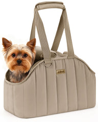 Pecute dog purse carrier overview, stylish travel-friendly design for hands-free comfort.