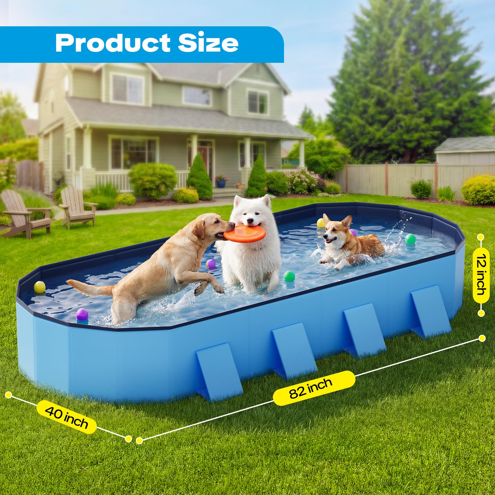 Pechfun foldable dog pool compact storage design.