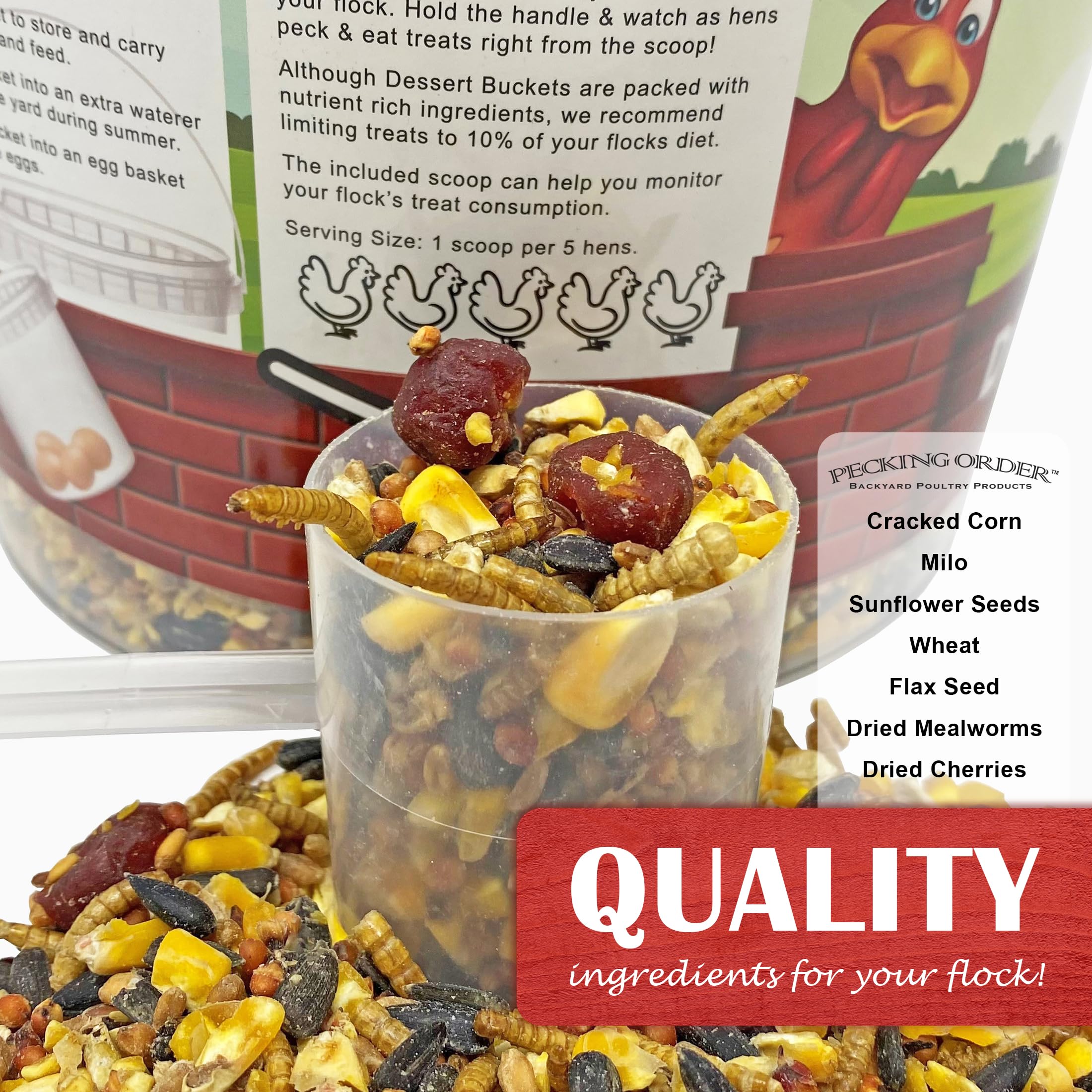 Pecking Order sunflower puree coating on mealworm mix for flavor