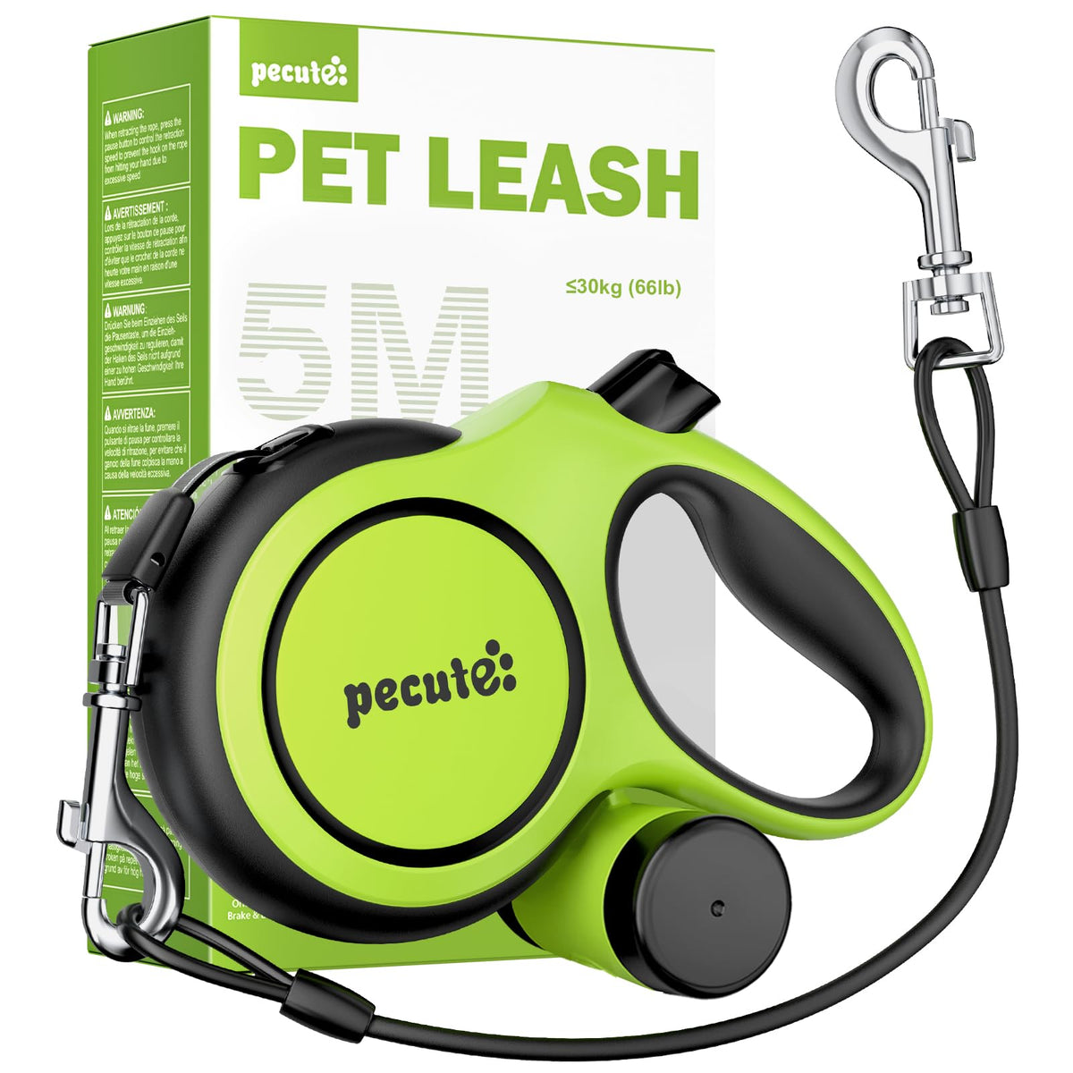 Pecute 16ft retractable leash extended for long-range control during walks