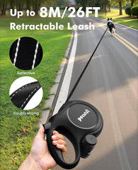 Pecute leash in use showing secure one-handed locking system for safety.