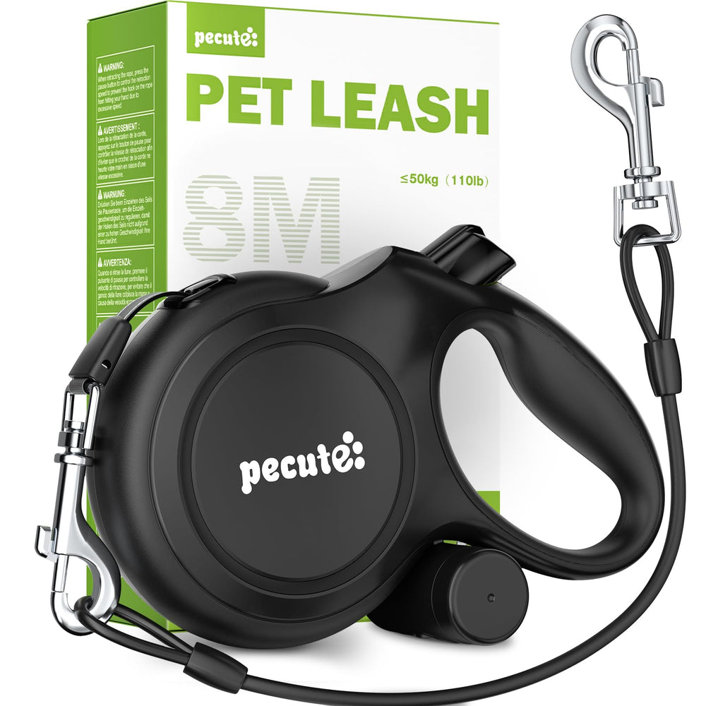 Pecute 26ft retractable leash for smooth everyday walks.