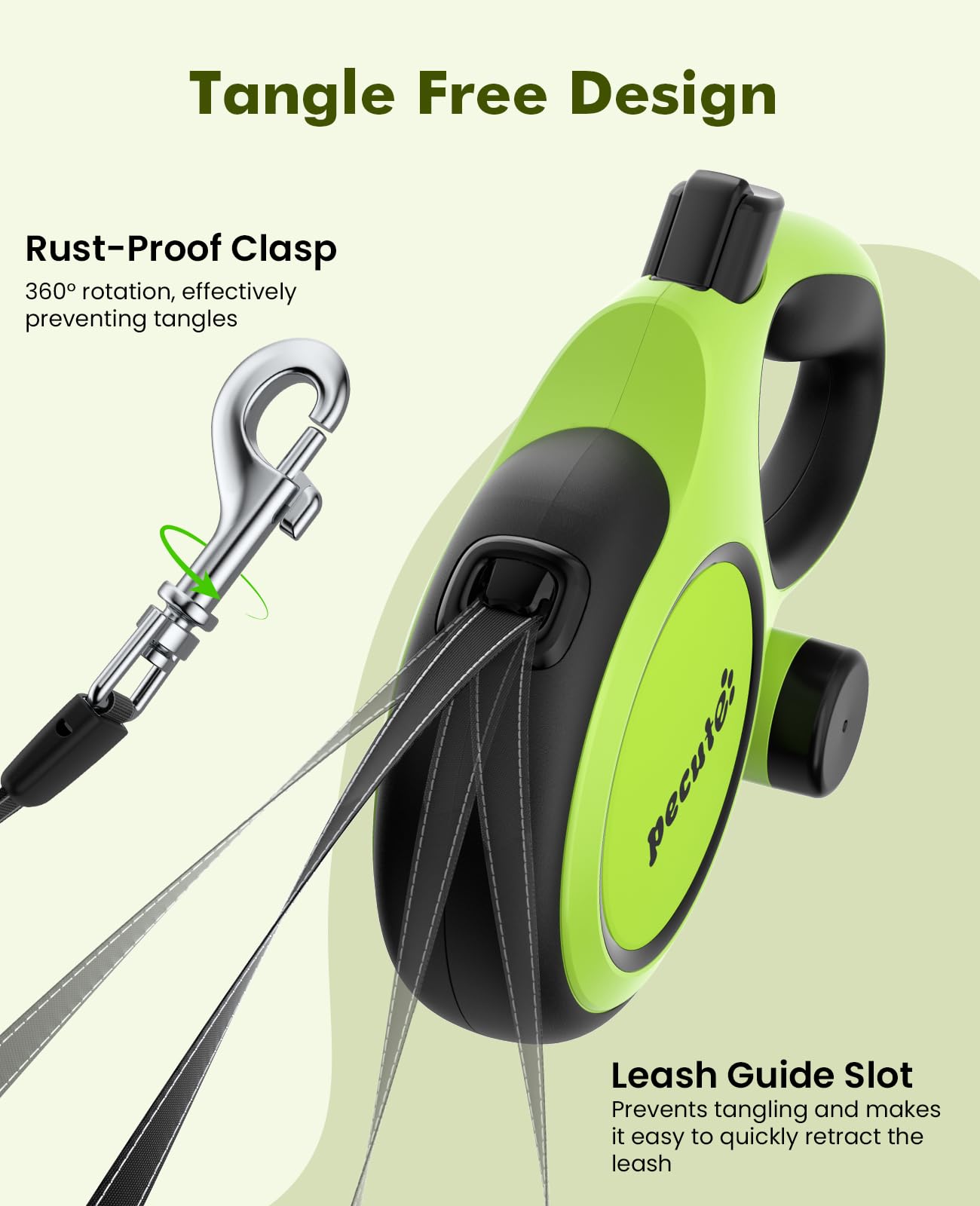 Pecute bite-resistant extension bar strengthens the leash end.