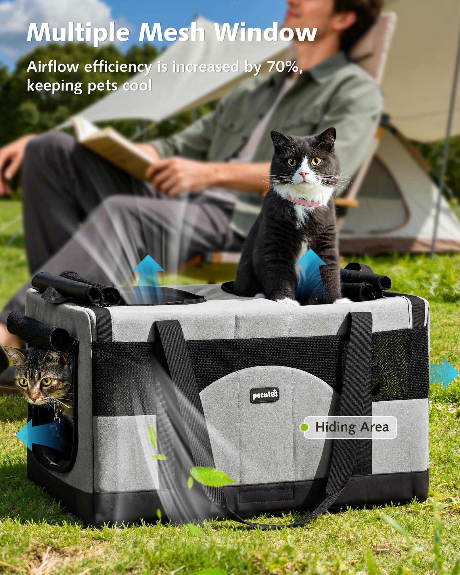 Pecute retractable sunshade protects pets from direct sunlight