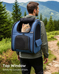 Pecute cat backpack blue color highlights durable construction for everyday adventures