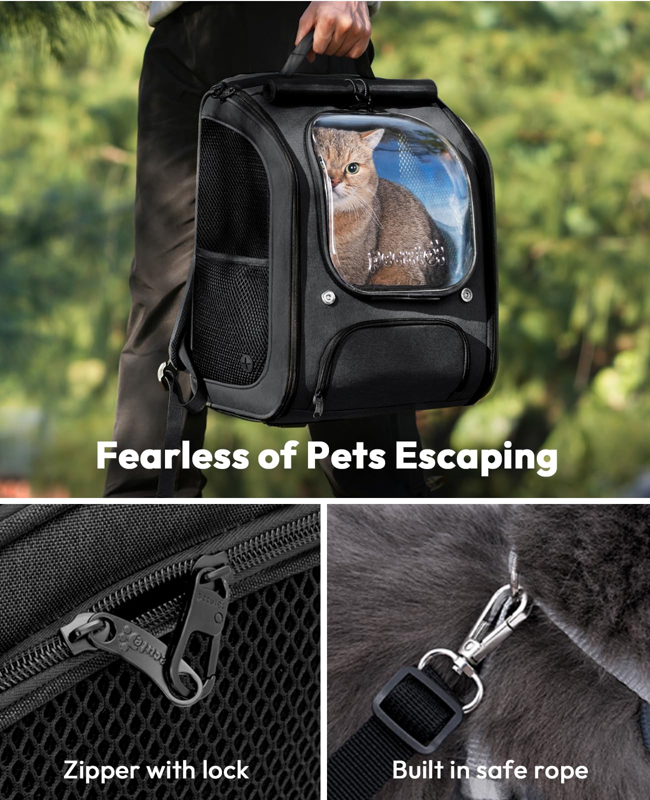 Pecute Cat Backpack Bubble foldable design stores flat for compact home storage.