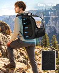 Pecute Cat Backpack Bubble UV shade reduces sun exposure during outdoor trips.