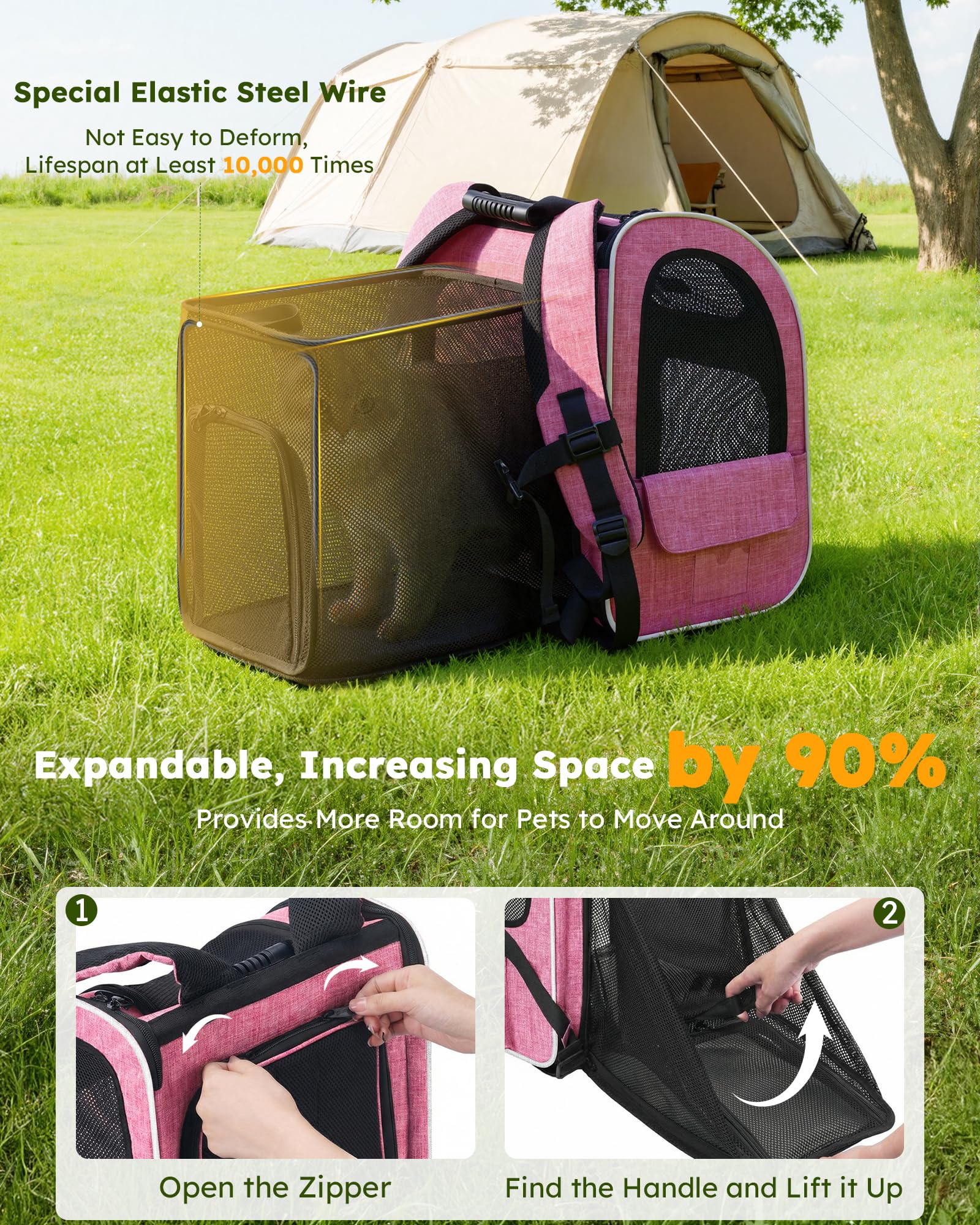 Pecute carrier interior cushion with removable cover for easy cleaning and comfort.