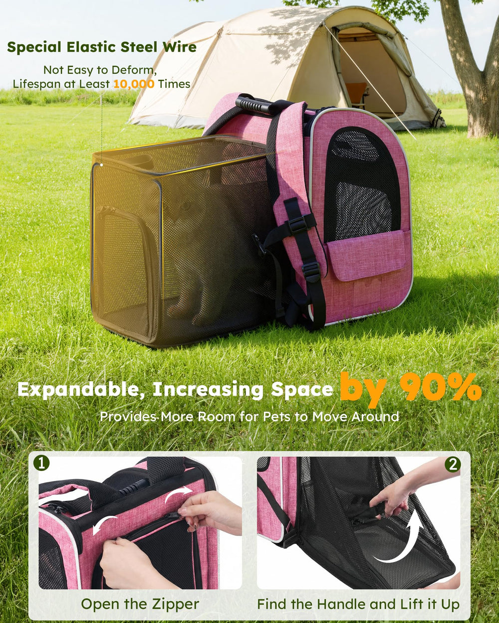 Pecute carrier interior cushion with removable cover for easy cleaning and comfort.