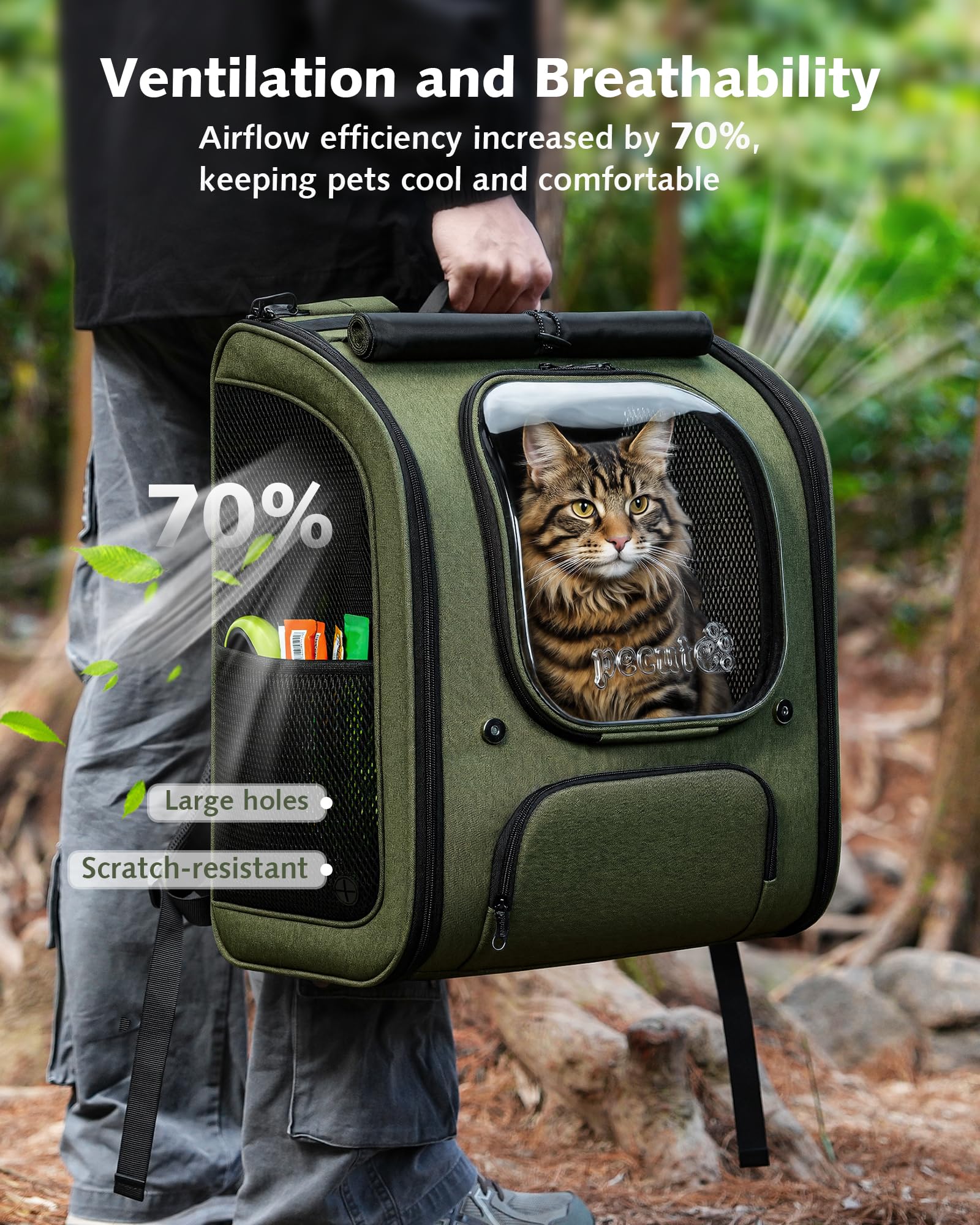 Pecute XL carrier dimensions guide helps ensure a proper fit for pets.