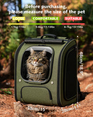 Pecute XL cat backpack with side mesh for breathable airflow during travel.