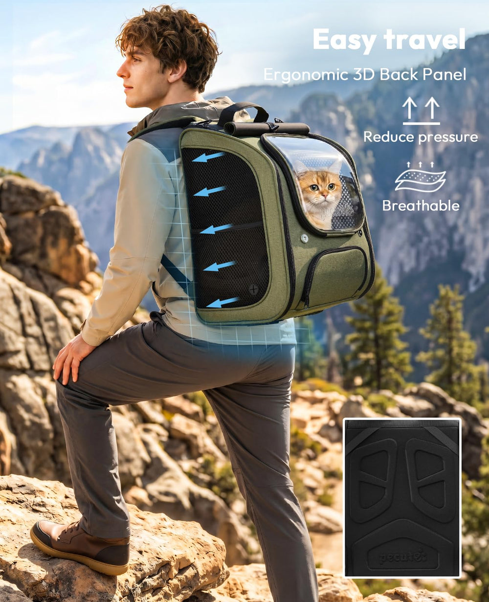 Pecute ergonomic 3D backplate supports your back during walks.