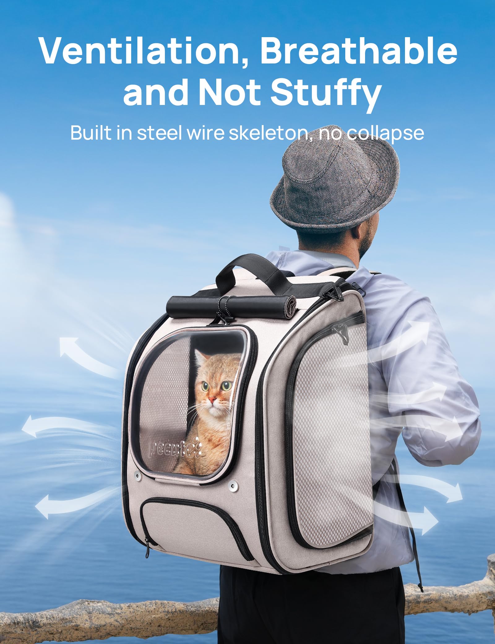 Pecute ergonomic backplate supports comfortable carrying on hikes