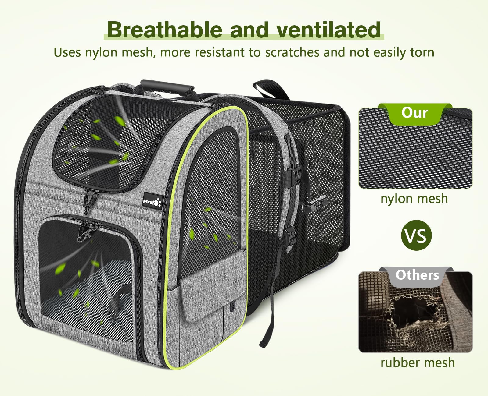 Pecute ergonomic design with padded straps for comfortable carrying