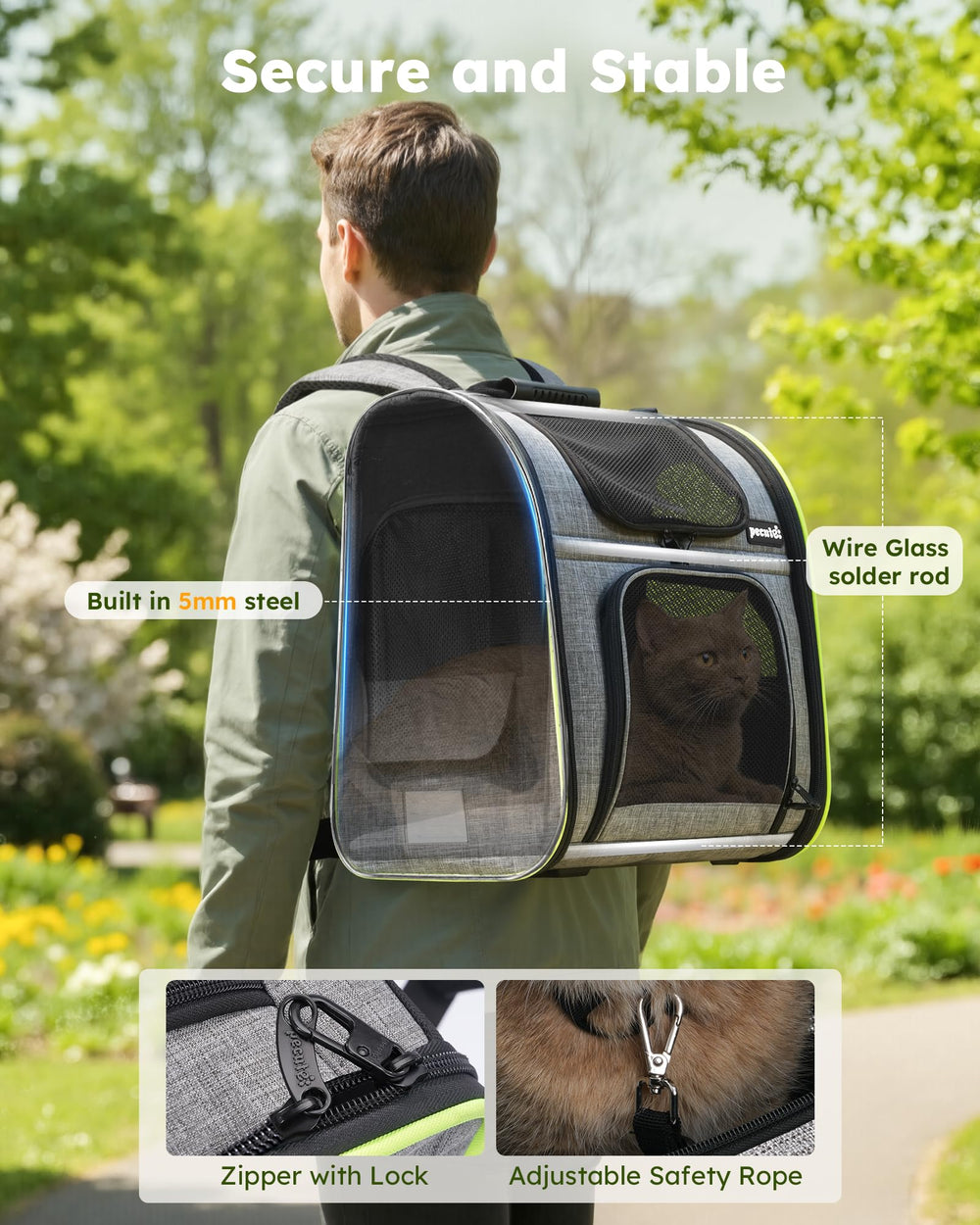 Pecute cat backpack ergonomic shoulder straps for comfortable wear.
