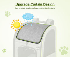 Pecute expandable back view showing extra room and airflow for pets
