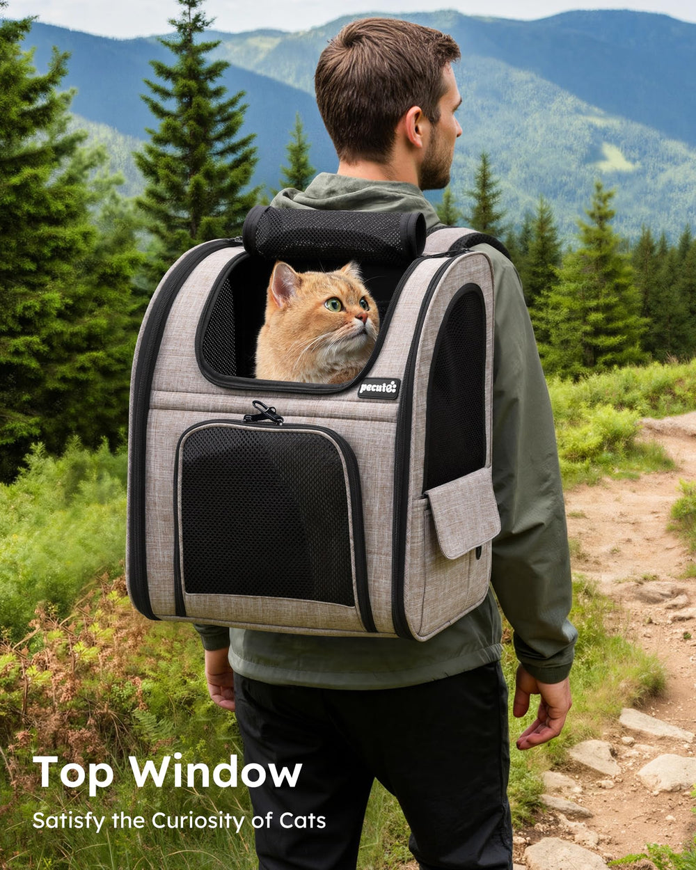 Pecute ergonomic, wide padded shoulder straps provide comfort on long journeys.