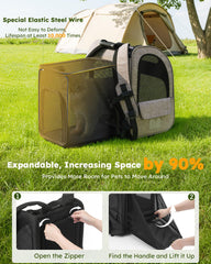 Pecute carrier with multiple entry points for easy access during trips.