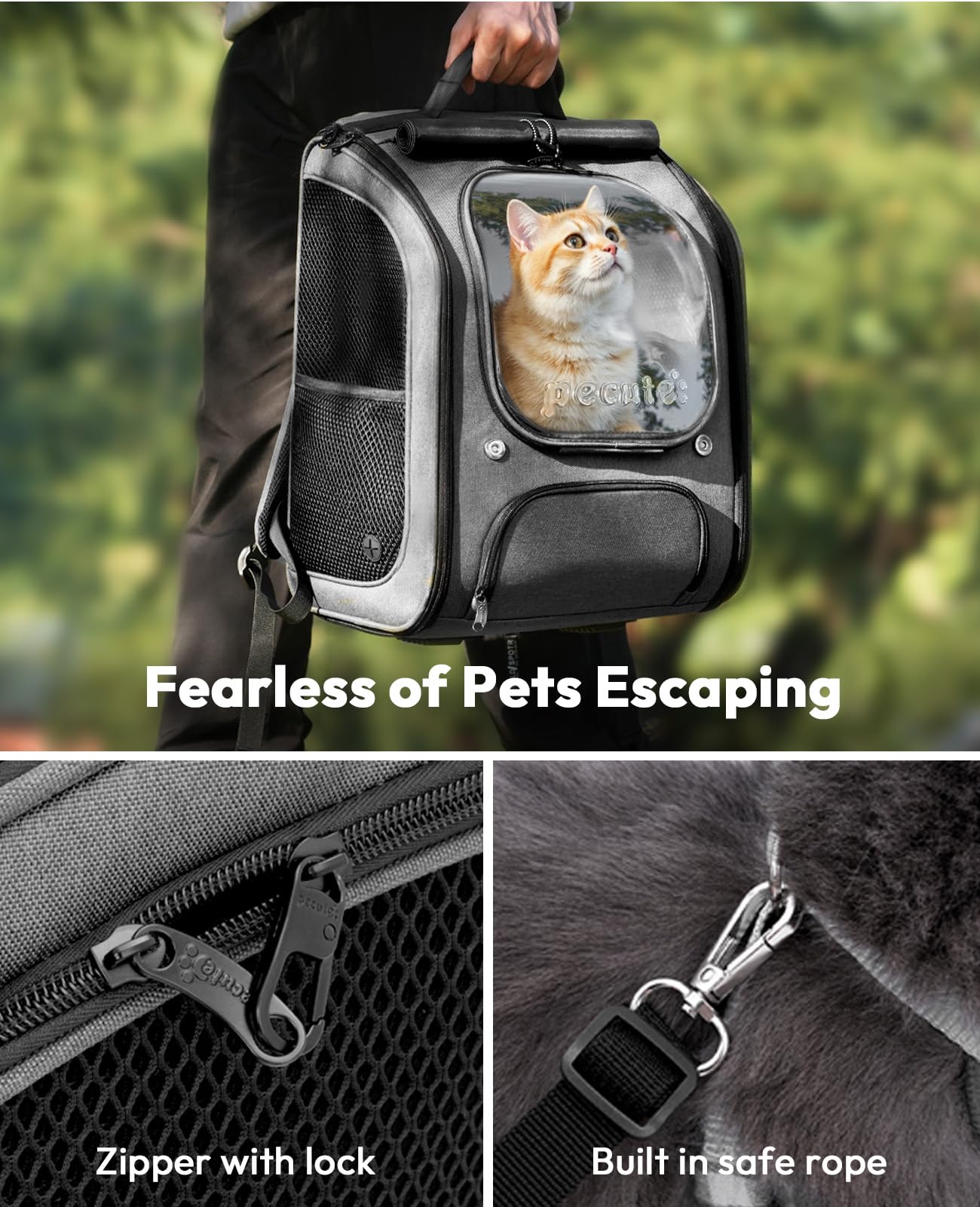 Pecute cat backpack foldable design saves space when not in use