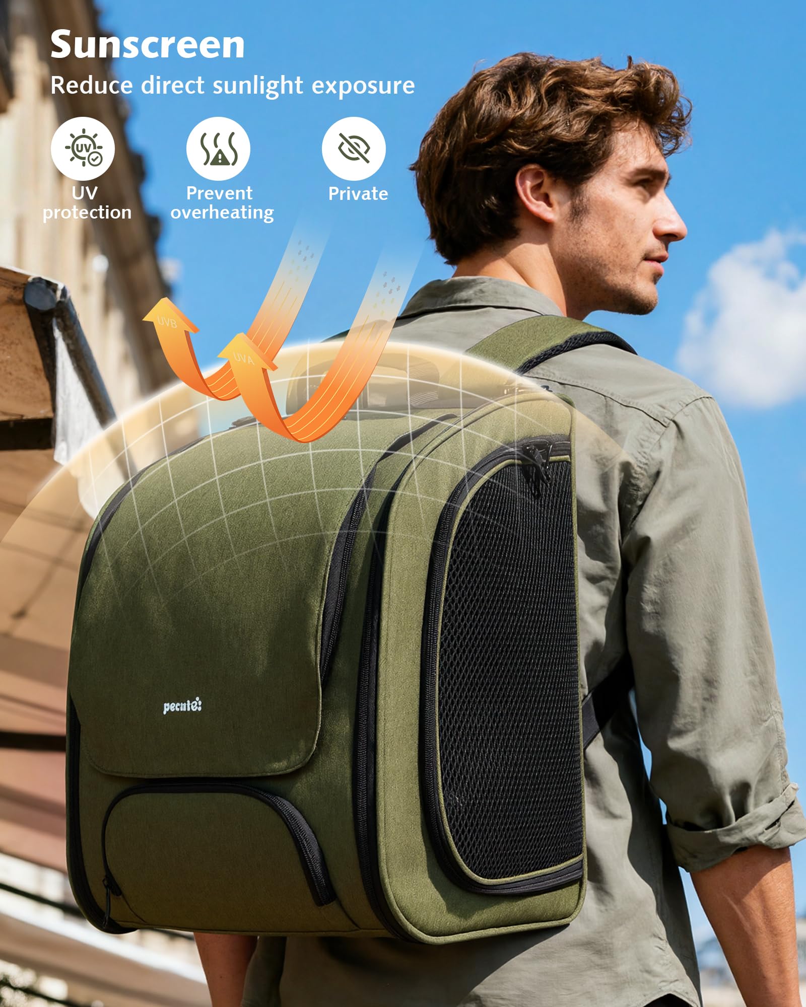 Pecute cat backpack foldable design enables compact storage when not in use.
