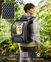 Pecute cat backpack front pocket stores essentials during outings