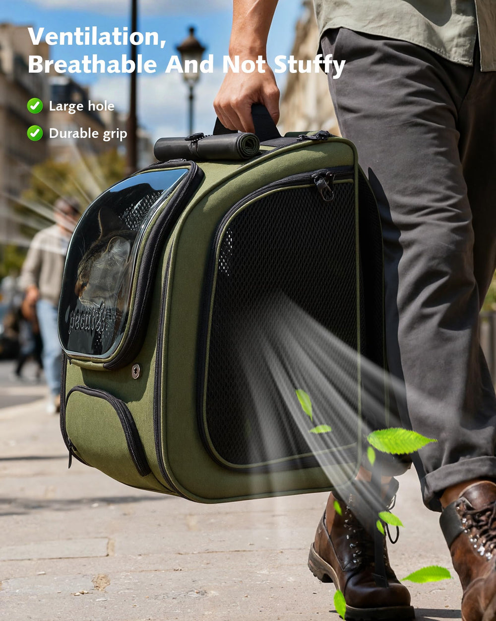 Pecute cat backpack front pocket storage keeps essentials within reach.