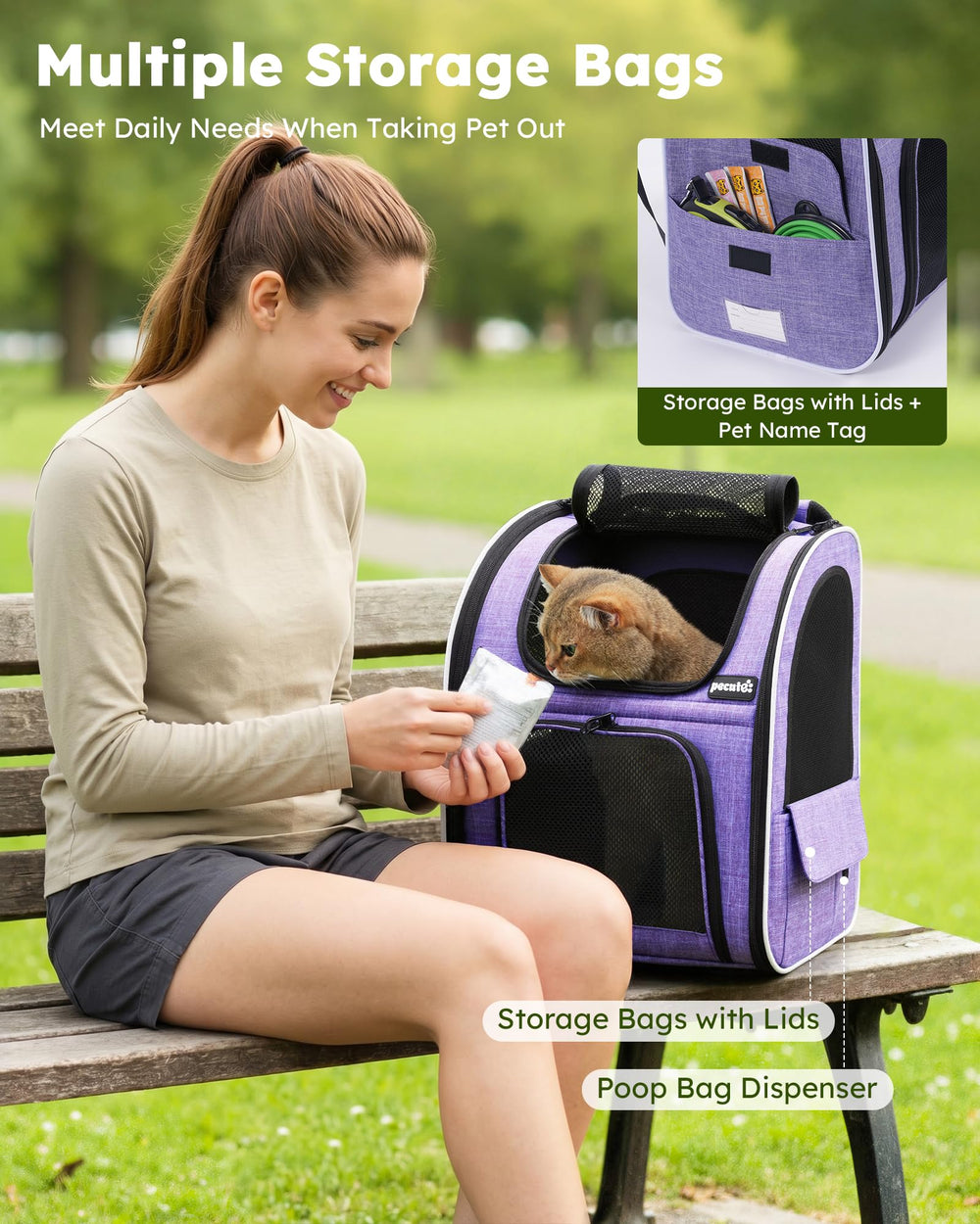 Pecute Cat Backpack Hands-Free travel for outdoor adventures