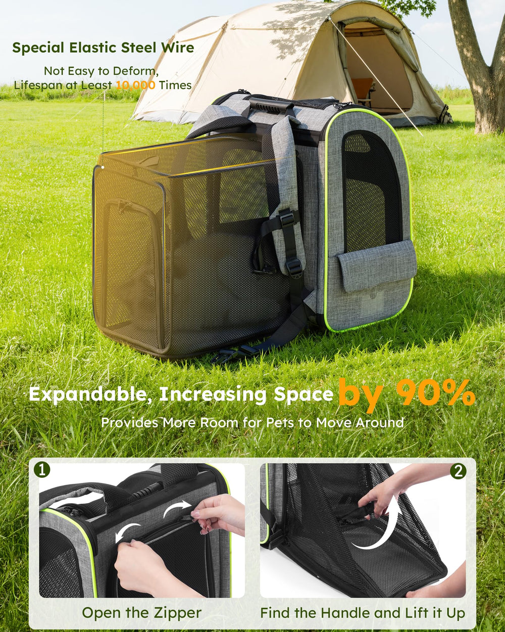 Pecute cat backpack multi-entry design for easy, stress-free pet access