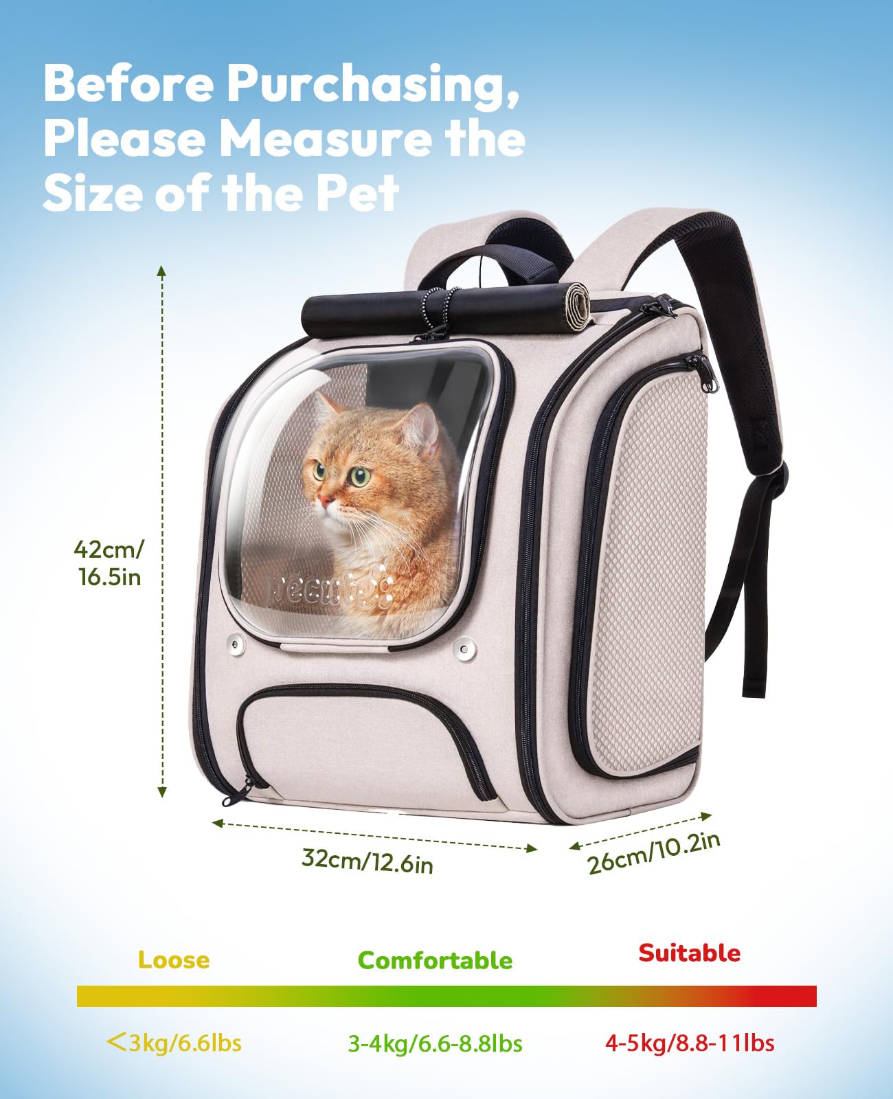 Pecute removable padding is machine-washable for easy cleaning