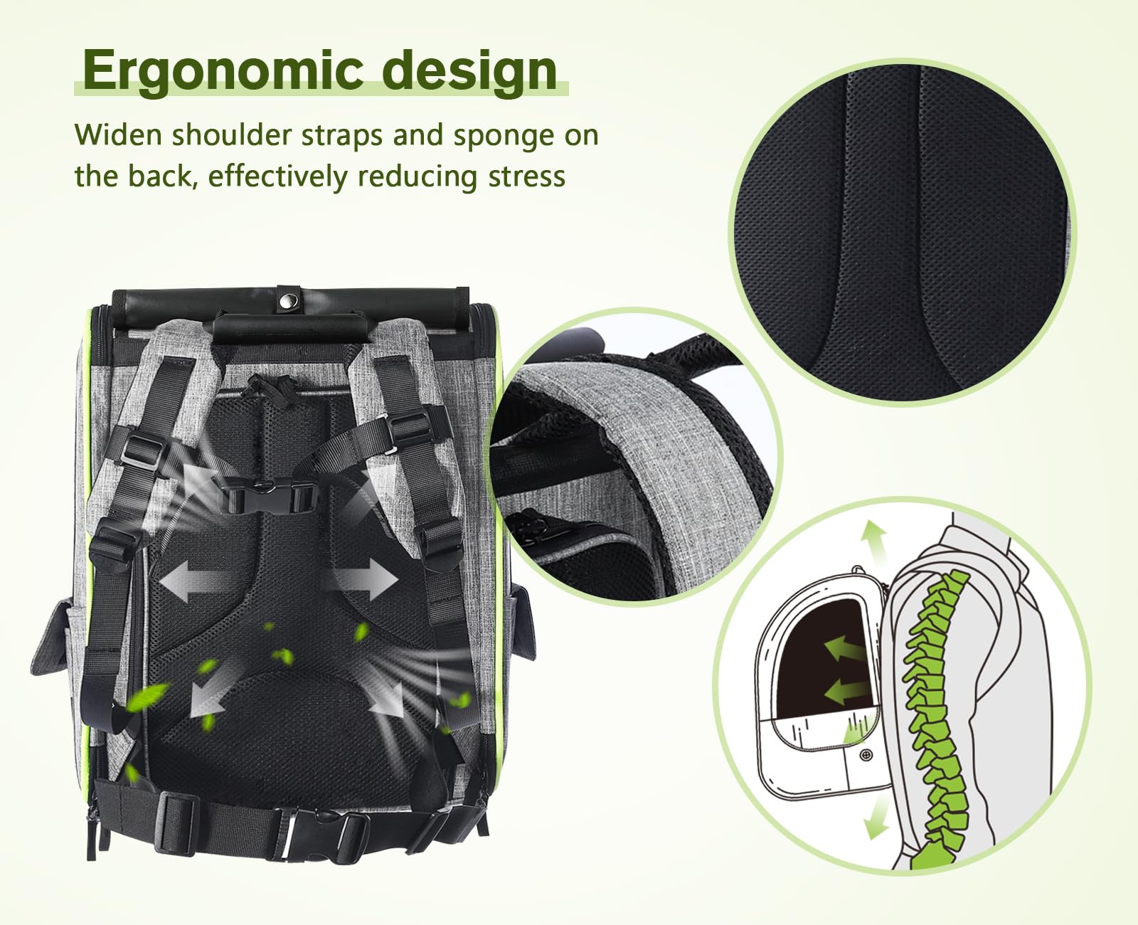 Pecute safety zippers and retractable tether prevent escapes