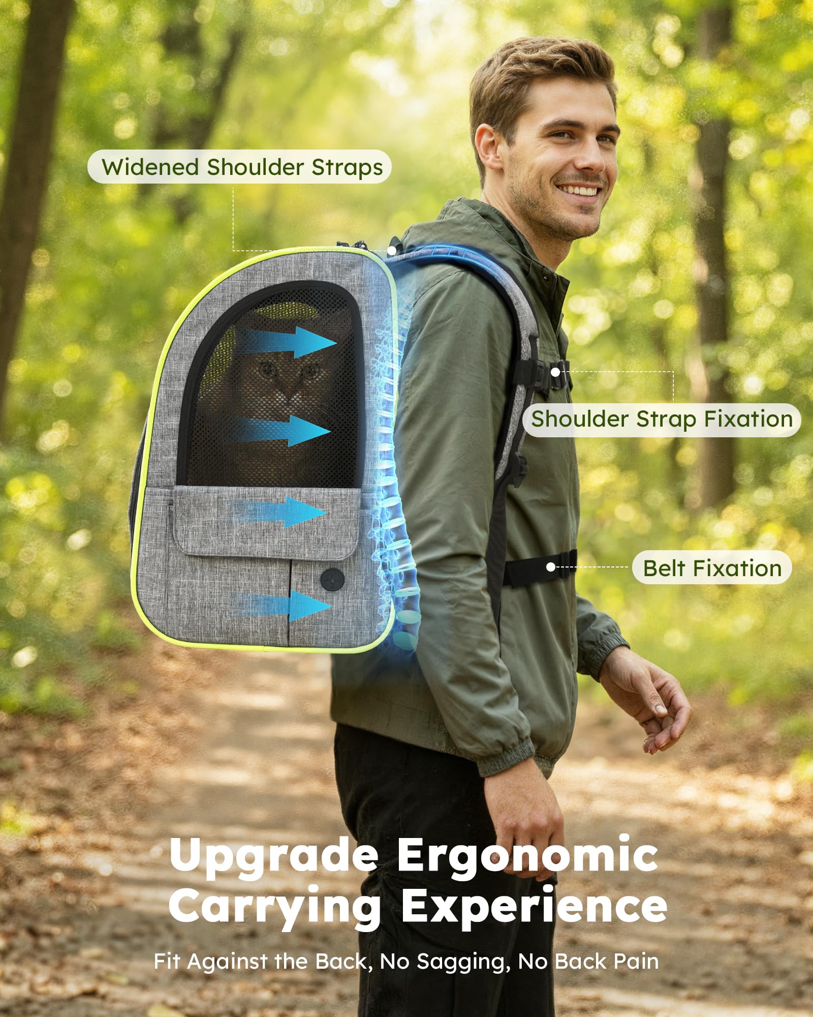 Pecute cat backpack side pockets for storing essentials on the go.