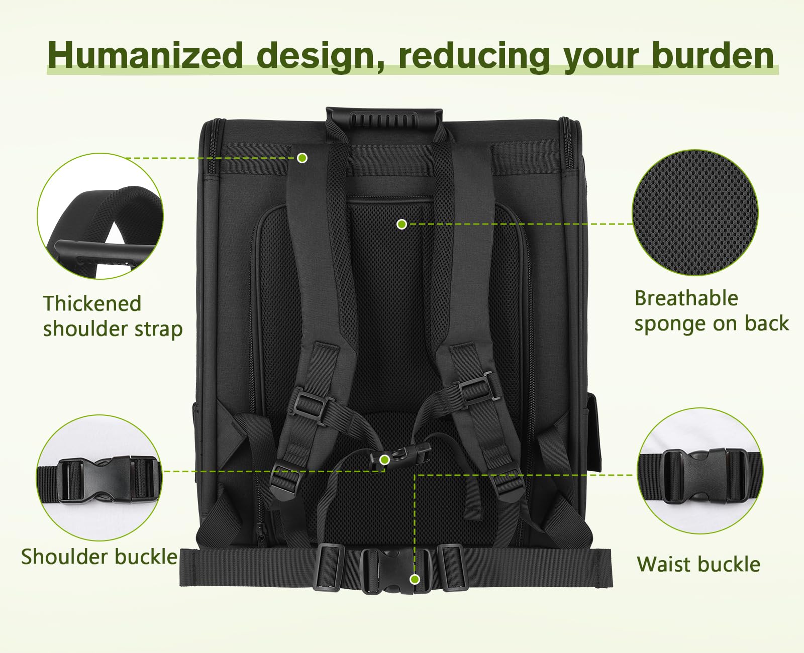 Pecute cat backpack side pockets for storing essentials like treats and bags.