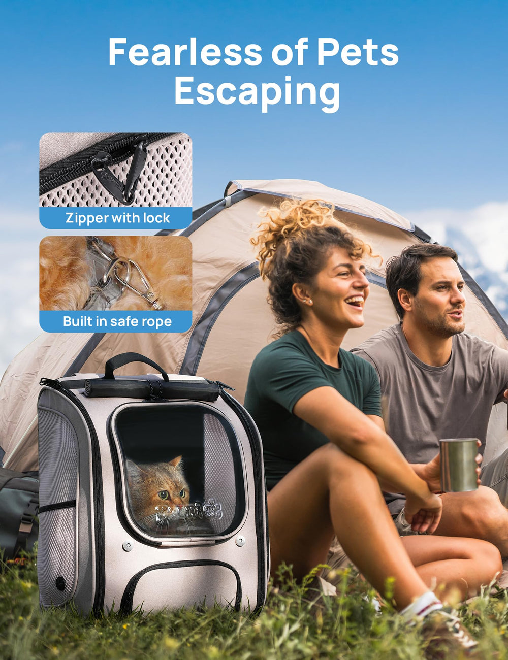 Pecute sunshade blocks UV rays while keeping airflow through mesh panels