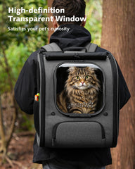 Pecute Cat Backpack XL breathable mesh sides promote airflow during outings.