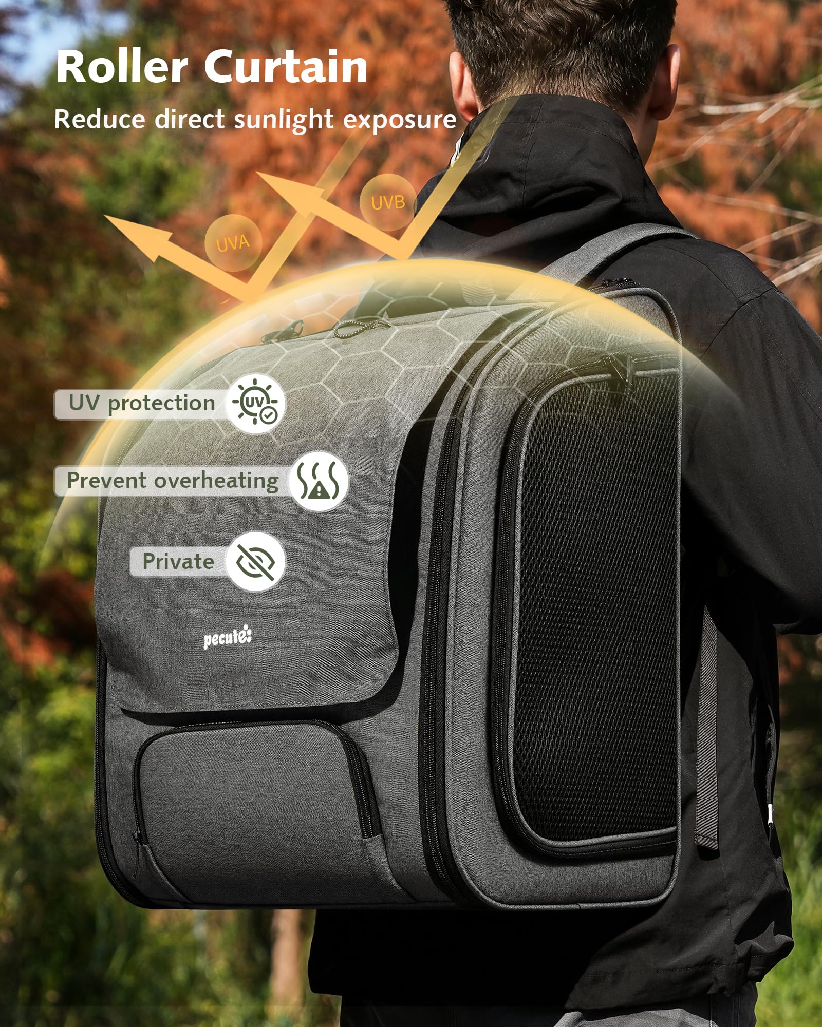 Pecute Cat Backpack XL foldable design for compact storage after trips.