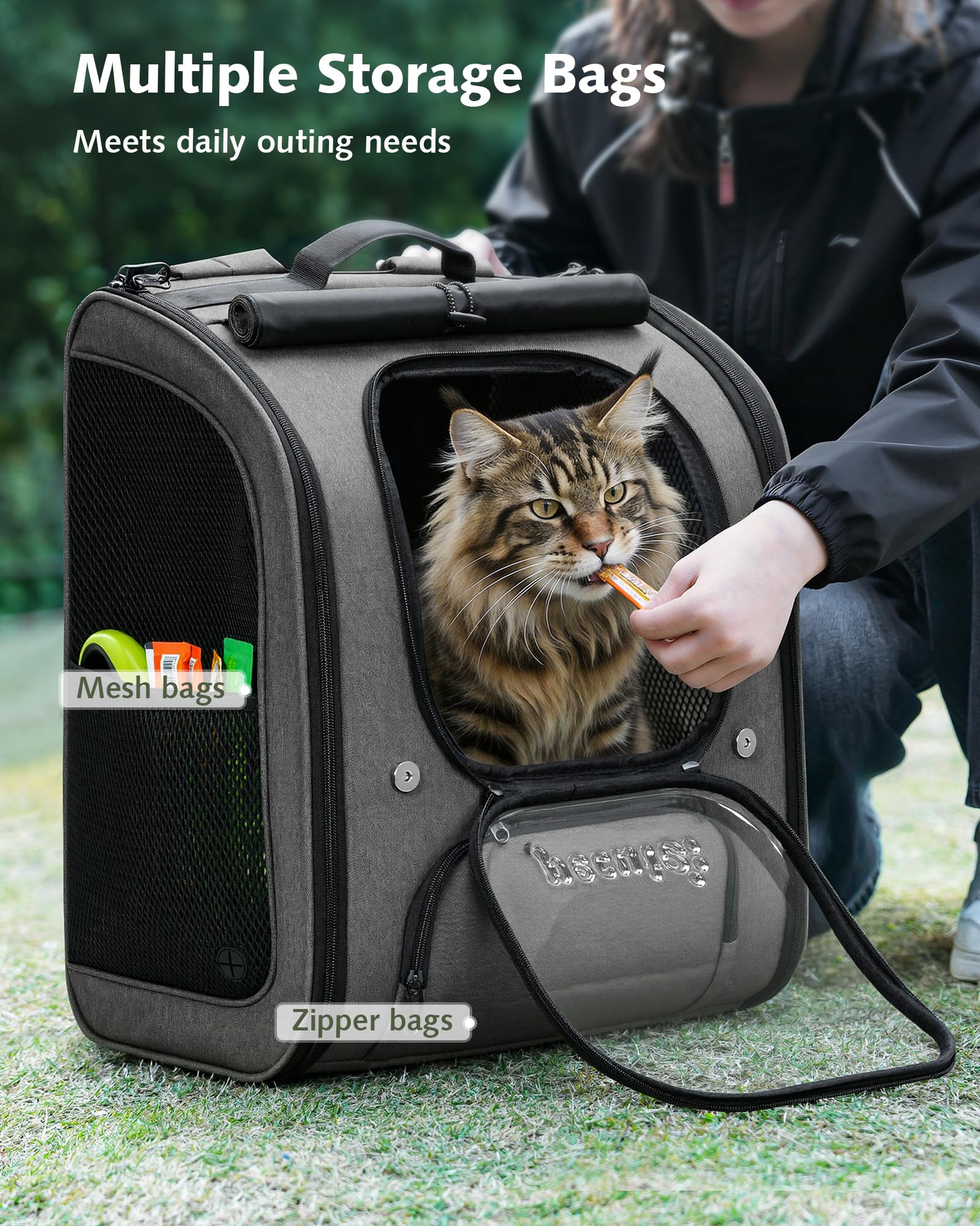Pecute Cat Backpack XL size guide helps choose the right fit.