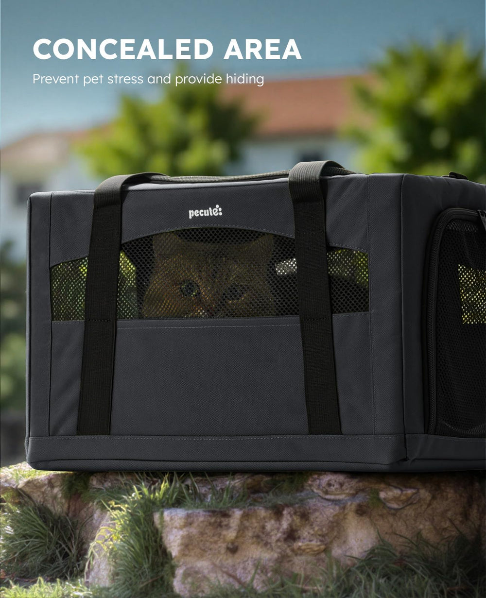 Pecute Cat Carrier breathable nylon mesh for airflow.